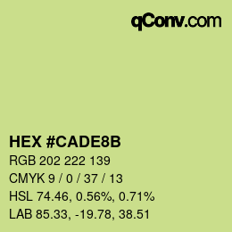 Color code: HEX #CADE8B | qconv.com