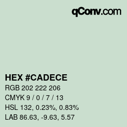 Color code: HEX #CADECE | qconv.com