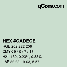 カラーコード: HEX #CADECE | qconv.com
