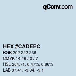 Color code: HEX #CADEEC | qconv.com