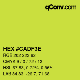 Color code: HEX #CADF3E | qconv.com