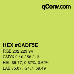 Código de color: HEX #CADF5E | qconv.com