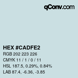 Color code: HEX #CADFE2 | qconv.com