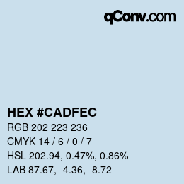 カラーコード: HEX #CADFEC | qconv.com