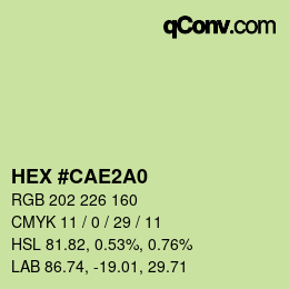 カラーコード: HEX #CAE2A0 | qconv.com