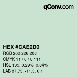 カラーコード: HEX #CAE2D0 | qconv.com