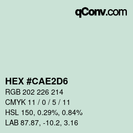 Color code: HEX #CAE2D6 | qconv.com