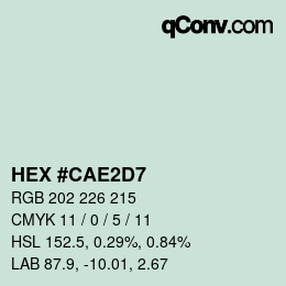 Color code: HEX #CAE2D7 | qconv.com