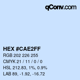 Color code: HEX #CAE2FF | qconv.com