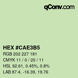 Color code: HEX #CAE3B5 | qconv.com