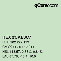 Color code: HEX #CAE3C7 | qconv.com