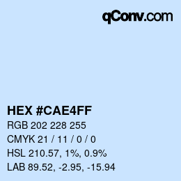 Color code: HEX #CAE4FF | qconv.com