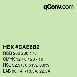 颜色代码: HEX #CAE6B2 | qconv.com