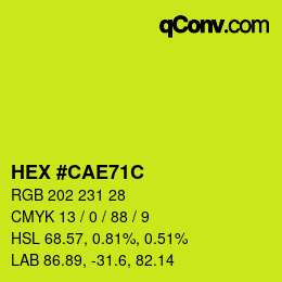 Color code: HEX #CAE71C | qconv.com