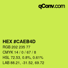 カラーコード: HEX #CAEB4D | qconv.com