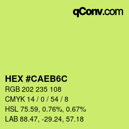 カラーコード: HEX #CAEB6C | qconv.com