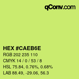カラーコード: HEX #CAEB6E | qconv.com