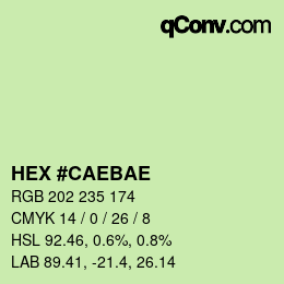 Color code: HEX #CAEBAE | qconv.com