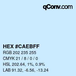 Color code: HEX #CAEBFF | qconv.com