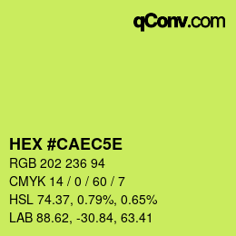 カラーコード: HEX #CAEC5E | qconv.com