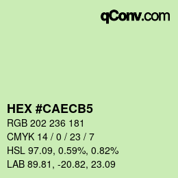 Color code: HEX #CAECB5 | qconv.com