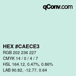 Color code: HEX #CAECE3 | qconv.com