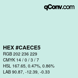 Color code: HEX #CAECE5 | qconv.com