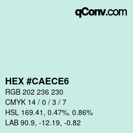 Color code: HEX #CAECE6 | qconv.com