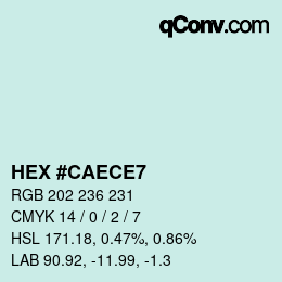 カラーコード: HEX #CAECE7 | qconv.com