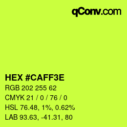 Farbcode: HEX #CAFF3E | qconv.com