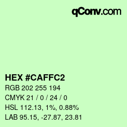 カラーコード: HEX #CAFFC2 | qconv.com