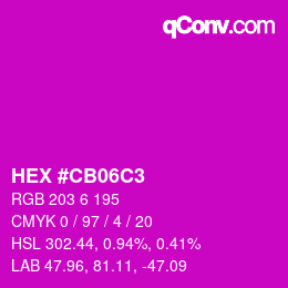 カラーコード: HEX #CB06C3 | qconv.com
