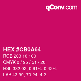 カラーコード: HEX #CB0A64 | qconv.com