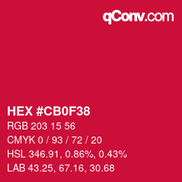 Color code: HEX #CB0F38 | qconv.com