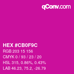 Color code: HEX #CB0F9C | qconv.com