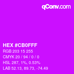 Color code: HEX #CB0FFF | qconv.com