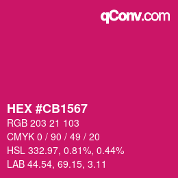 カラーコード: HEX #CB1567 | qconv.com