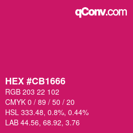 Color code: HEX #CB1666 | qconv.com
