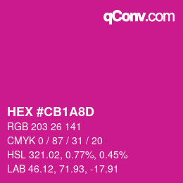 Color code: HEX #CB1A8D | qconv.com