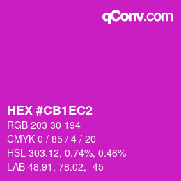 カラーコード: HEX #CB1EC2 | qconv.com