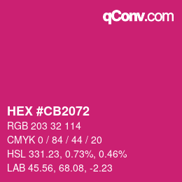 Color code: HEX #CB2072 | qconv.com