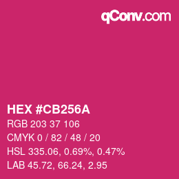 颜色代码: HEX #CB256A | qconv.com