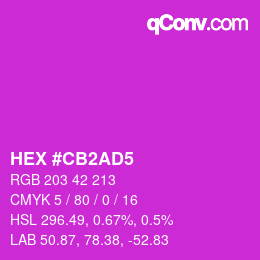 Color code: HEX #CB2AD5 | qconv.com