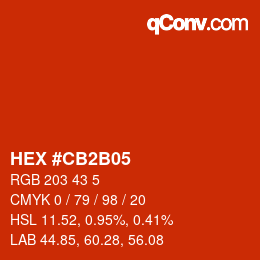 Color code: HEX #CB2B05 | qconv.com