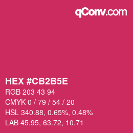 Color code: HEX #CB2B5E | qconv.com