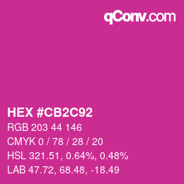 Farbcode: HEX #CB2C92 | qconv.com