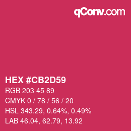 Color code: HEX #CB2D59 | qconv.com
