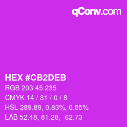 Color code: HEX #CB2DEB | qconv.com