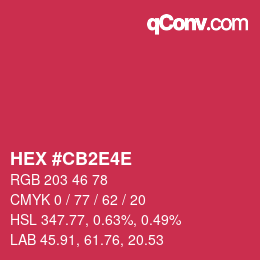 Color code: HEX #CB2E4E | qconv.com