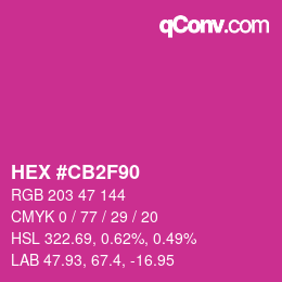 Color code: HEX #CB2F90 | qconv.com